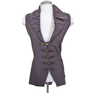 Anne Larochelle Womens 10 Vest Top Brown Snap Corset Steampunk Avant Garde Artsy